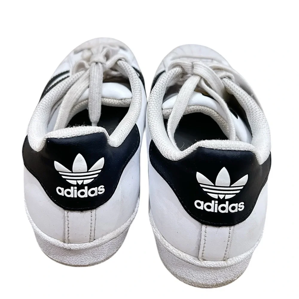 Adidas Superstar ADV lace up sneaker shoes white/black stripes size 5.5 - Picture 6 of 9